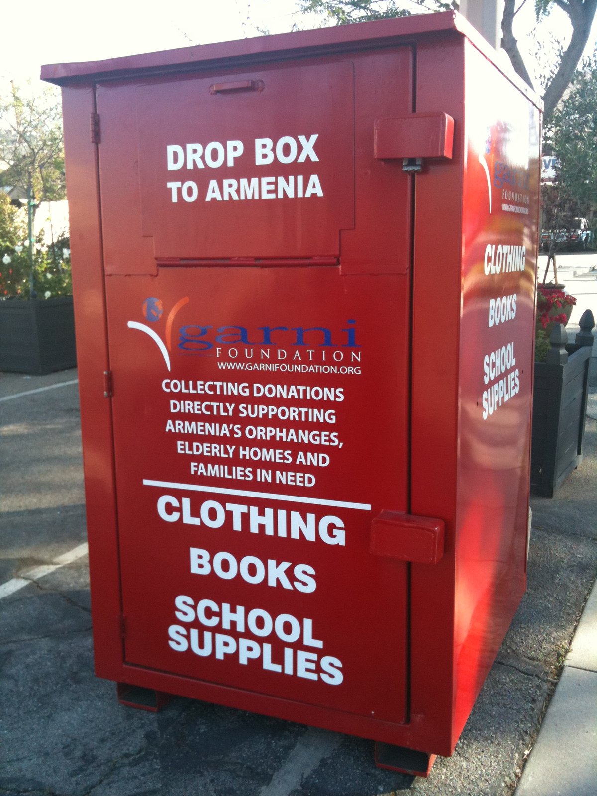 Garni Foundation red drop box